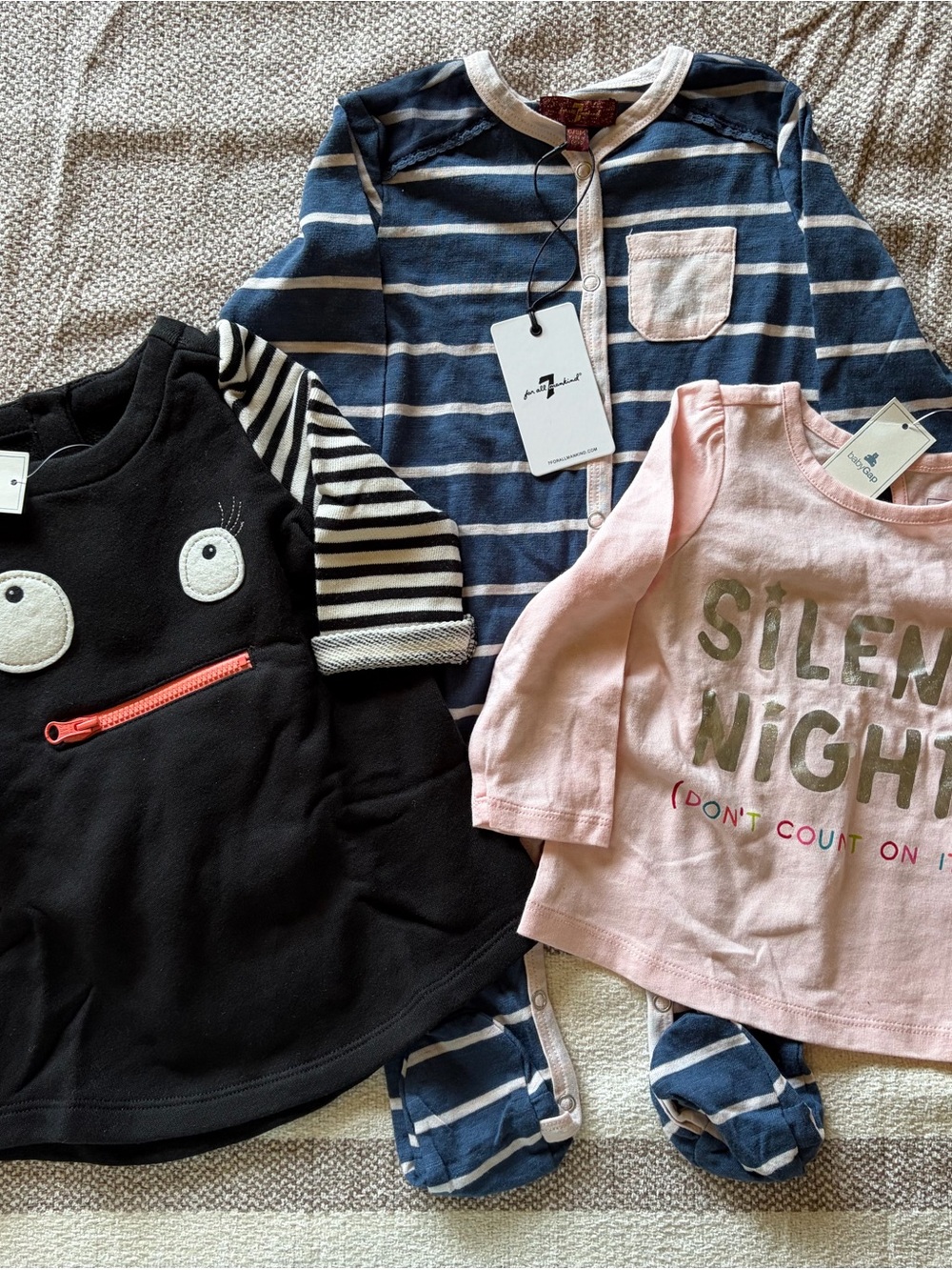 Set 3 BabyGap 7 for all Baby Girls Dress Shirt Top One Piece Outfit NEW 6-12 mon